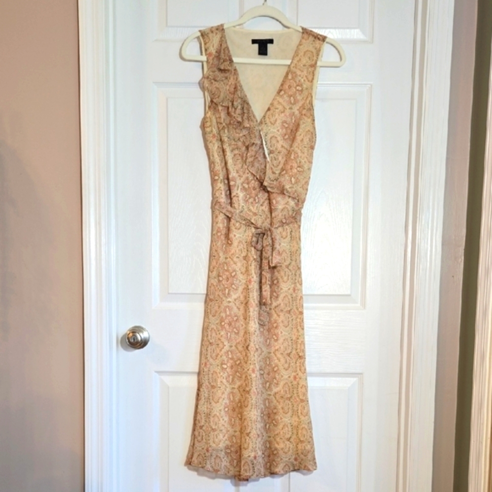 The Limited Beige Floral Midi Dress